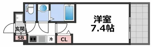 フォーリアライズ天王寺ヴァロール【8階】の間取り