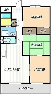 セブンスズキⅡ【0105号室】の間取り