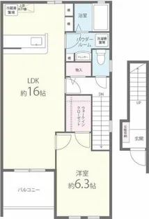 グレイスアニバーサリー西館【202号室】の間取り