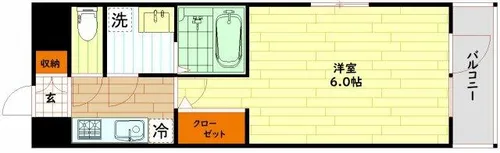 エスリード大阪梅田リュクス【6階】の間取り