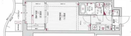 エグゼ難波東【6階】の間取り