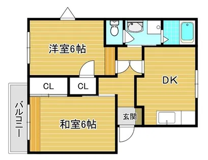 ホワイティハイツC棟【201号室】の間取り