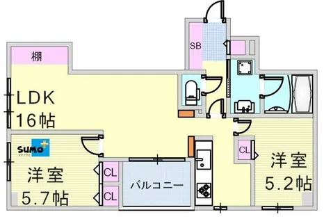 プレステージ明石駅前シーサイドパレス【202号室】の間取り