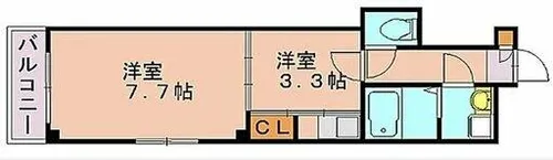 アンジェリック呉服町【205号室】の間取り