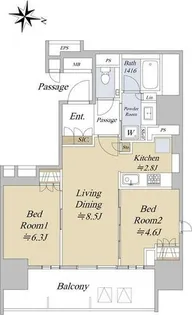 ザ・パークハウス名古屋伏見【14階】の間取り