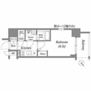 エスリード大阪城テラス【12階】の間取り