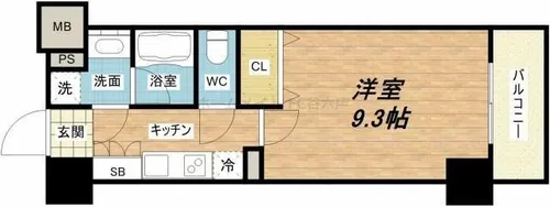 エスリード長堀タワー【10階】の間取り