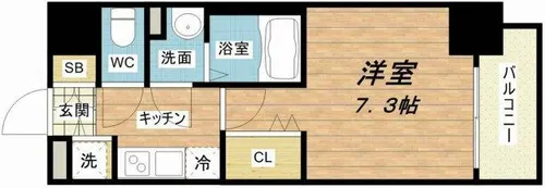 Luxe天神橋【3階】の間取り