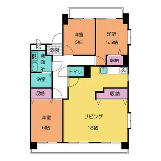 スカイヒルズ植田【3階】の間取り