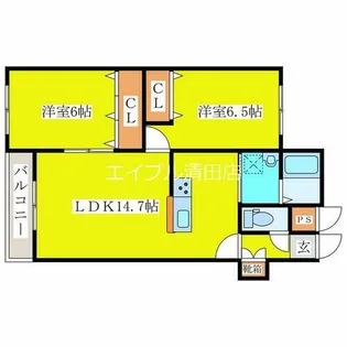 メゾンMT栄通【1階】の間取り