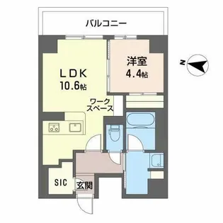 バリオ西本町【0402号室】の間取り