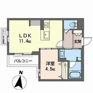 K.D Nakamozu Villa【0202号室】の間取り