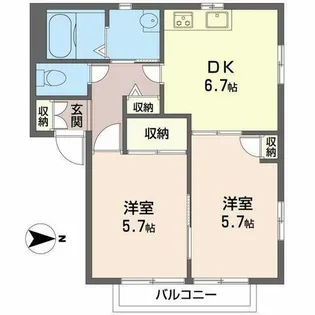 エトワール祝園【2階】の間取り