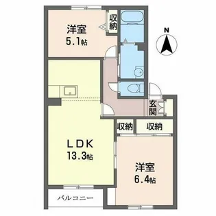 サウス・サンティーナ【1階】の間取り
