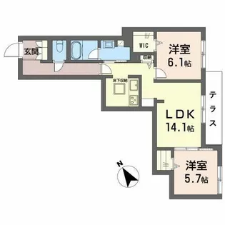 シャーメゾン リッシュ高石【0103号室】の間取り