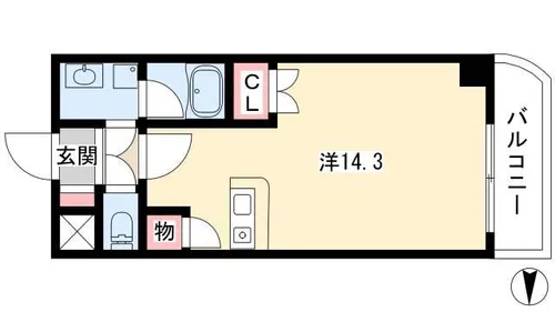 ヴェルシェーヌ桜橋【704号室】の間取り