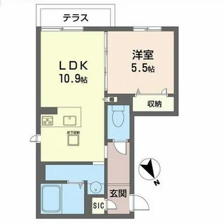 マロニエ太寺【0101号室】の間取り