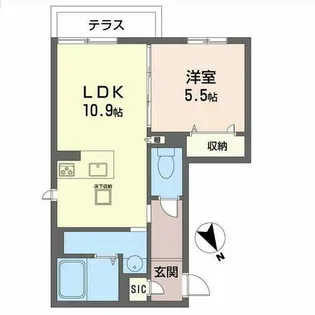 マロニエ太寺【0101号室】の間取り