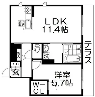 シャーメゾン アペルタ森北【101号室】の間取り