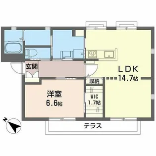 フレグランス若葉【0102号室】の間取り