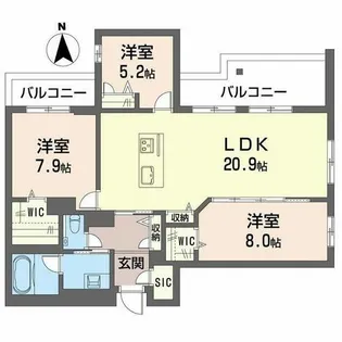 Sha Maison THE ASHIBE【0301号室】の間取り