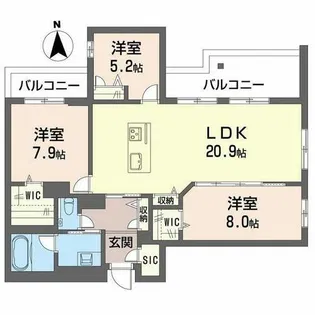 Sha Maison THE ASHIBE【0301号室】の間取り