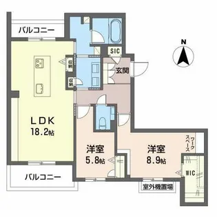 ヴィアソーレ覚王山【0401号室】の間取り