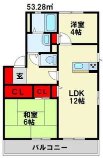 ヴェルディ高須Ⅱ A棟【202号室】の間取り