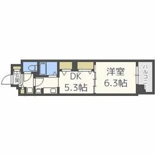エスリード天満橋【6階】の間取り