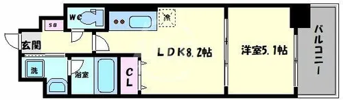 PINE RICH【8階】の間取り