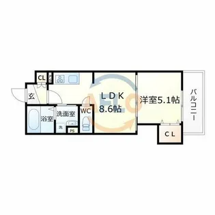 クリエオーレ林寺【3階】の間取り