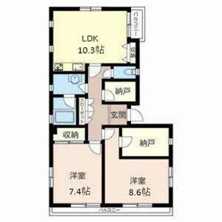 サンハイツ山本【0201号室】の間取り