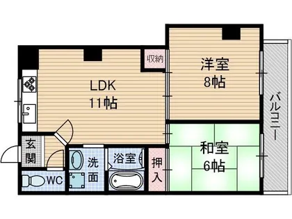 ハーベスト茨木【1階】の間取り