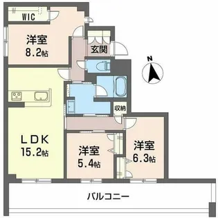 シャーメゾン深翠の杜【0201号室】の間取り