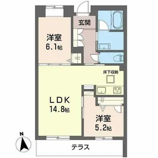 シャーメゾン深翠の杜【0102号室】の間取り