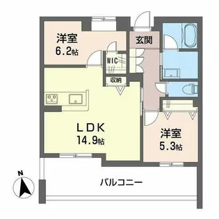 シャーメゾン深翠の杜【0302号室】の間取り
