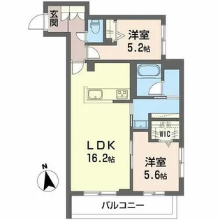 シャーメゾン深翠の杜【0203号室】の間取り