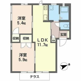グリーンヴィラ水内II【1階】の間取り