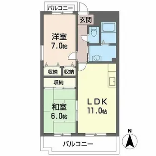 ファミーユ西田辺【0301号室】の間取り