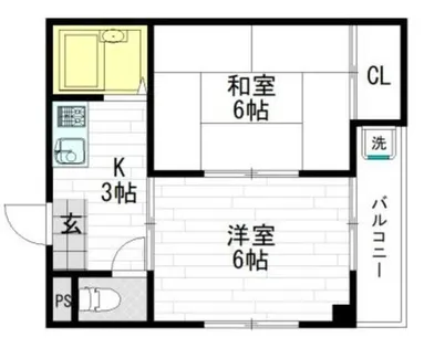 ベルコネクト北田辺(旧グリーンハイツ北田辺)【3階】の間取り