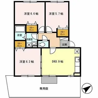 ラ プリミエール城東【2階】の間取り