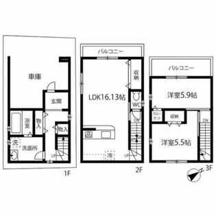 大阪府大阪市住吉区住吉1丁目【一戸建】の間取り