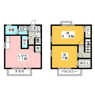 メゾンかぐや A【2階】の間取り