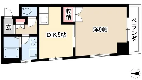 CASA GRAZIA【2A号室】の間取り