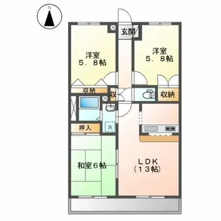 サニーヒル神ノ倉Ⅱ【3階】の間取り
