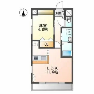 グリーンフィールド【1階】の間取り