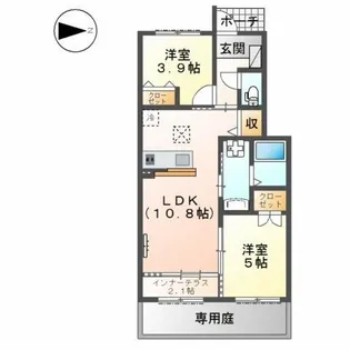 ボヌール幸田【1階】の間取り