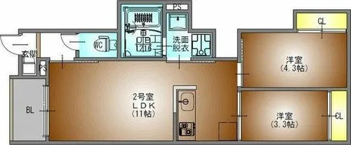 Regalest Belle(ベル)【2階】の間取り