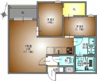 REGALEST CITY道徳【1階】の間取り