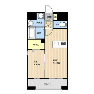 LIBTH薬院PREMIER【0301号室】の間取り